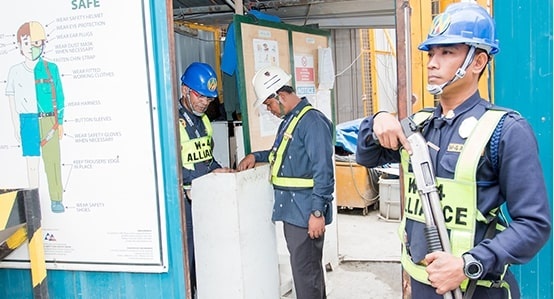 ASG security personnel guarding an establishment
